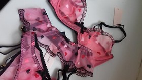 AGENT PROVOCATEUR SOLD OUT CONNY BRA 32C AP 2 SMALL SUSPENDER & BRIEF UK 8 BNWT