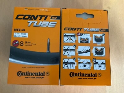 2 x Continental Fahrradschlauch 26 Zoll MTB SV Sclaverandventil 47/559-62/559(24