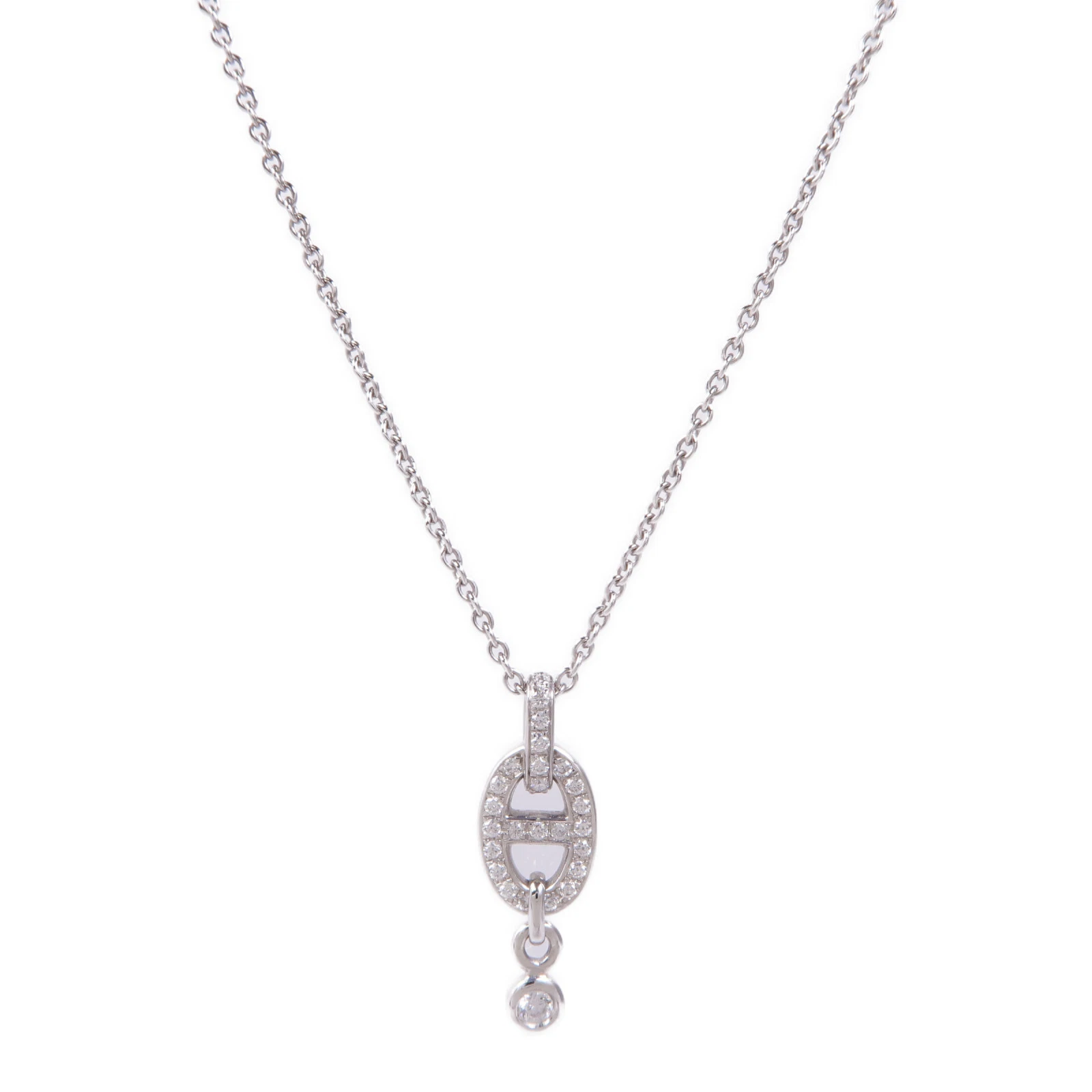 HERMÈS Collana HERMES Chaine d'ancre Enchainee diamante oro bianco 18 carati