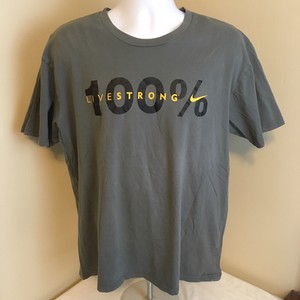 Nike-Mens-T-Shirt-Livestrong-100-Gray-Short-Sleeve-100-Cotton-XL-Free-Shipping