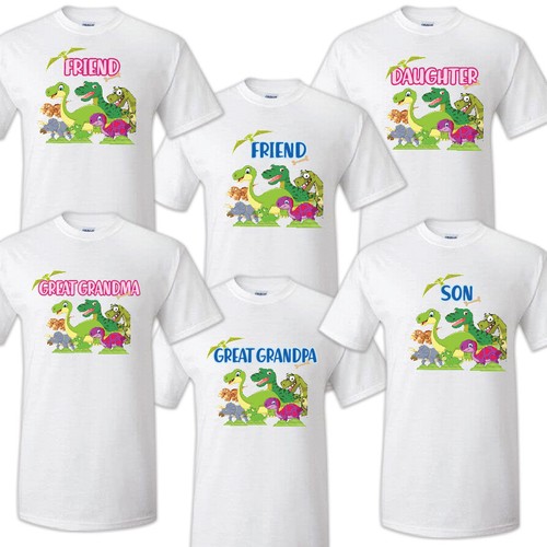 Dinosaur t shirt Birthday Matching Party Family Kid Tshirt Mom, dad, sister 2 - Picture 11 of 12