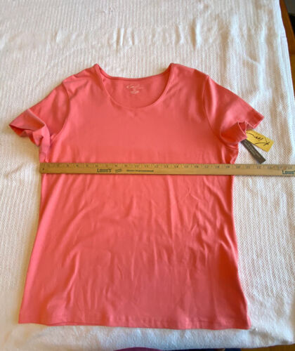 Kim Roger's Women's Size XL Peach Stretch T shirt Top Short Sleeve - Picture 3 of 10