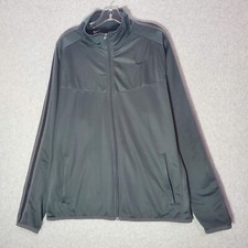Nike Men Track Jacket XL Gray Swoosh Logo Full Zip Mock Neck Pockets Long Sleeve