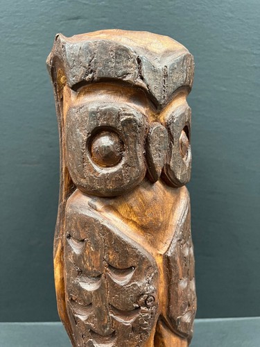 SOLID CARVED WOOD OWL PAPERMACHE MOLD #S - Picture 9 of 10
