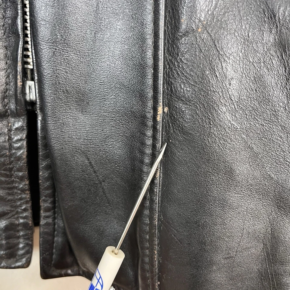 Chaqueta de cuero Brooks vintage para hombre talla 42 negra café corredor motociclista motocicleta Foto 3 de 4