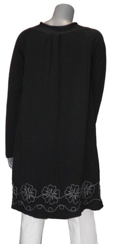 Tunique LAKLOOK Noir avec fleurs pour FEMME haut robe NEUF taille L - Imagen 2 de 3