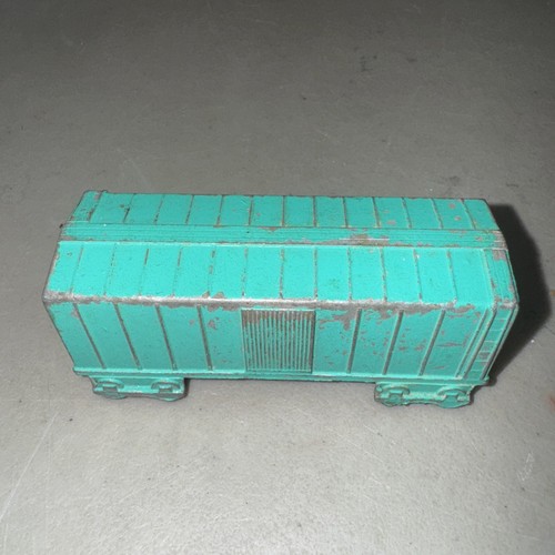 VTG Midgetoy Midget Toy DIE-CAST METAL Model Train Car: GREEN FREIGHT BOX CAR - Picture 2 of 7