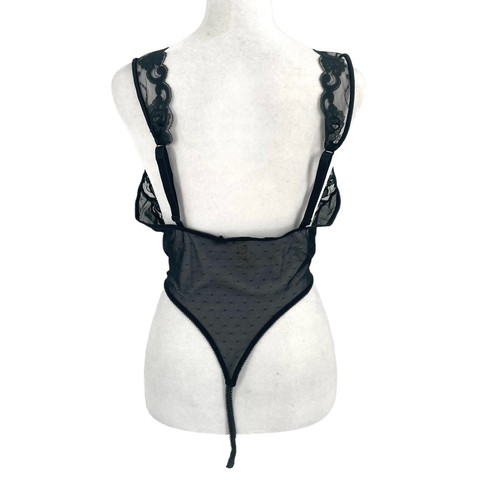 Vintage Victoria's Secret Gold Label transparenter Spitzenbody Dessous schwarz Gr. Medium - Bild 4 von 7
