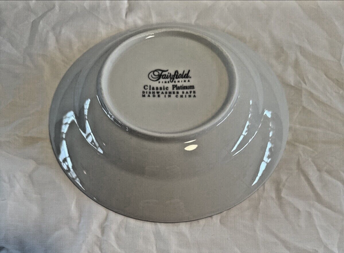 VTG Fairfield Classic Platinum Soup/ Cereal Bowl(s) 8" Fine China White & Silver - Picture 6 of 10