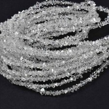 Genuine Herkimer Diamond Quartz 3-4mm Gemstone Point Nuggets Chips Beads 8"