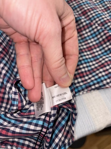 Collar Peter Millar Summer Comfort Para Hombre XL Performance Cuadros Azul Rojo Blanco - Imagen 8 de 9
