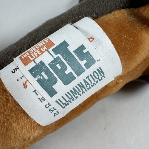 Wish Factory Plush Secret Life Of Pets 8.5" Dachshund Buddy Dog 2016 Hangs Brown - Picture 12 of 13