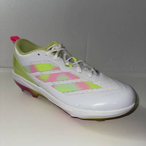 Adidas Adizero Instinct TPU White Pink Green Womens Size 13 Softball Cleats - Picture 1 of 8