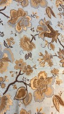 Waverly Inspirations Screen Print Floral Blue Cotton Fabric 87x55 Heavy Duty