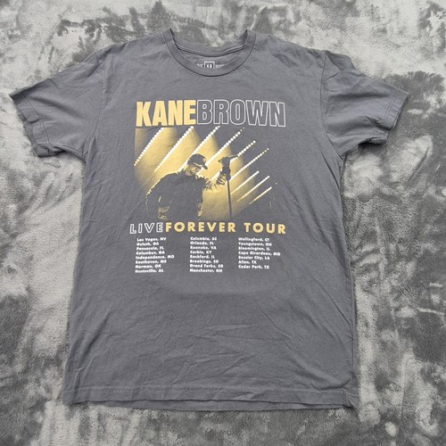 Kane Brown Shirt Mens Medium Gray Live Forever Tour Concert Country Music - Picture 1 of 9