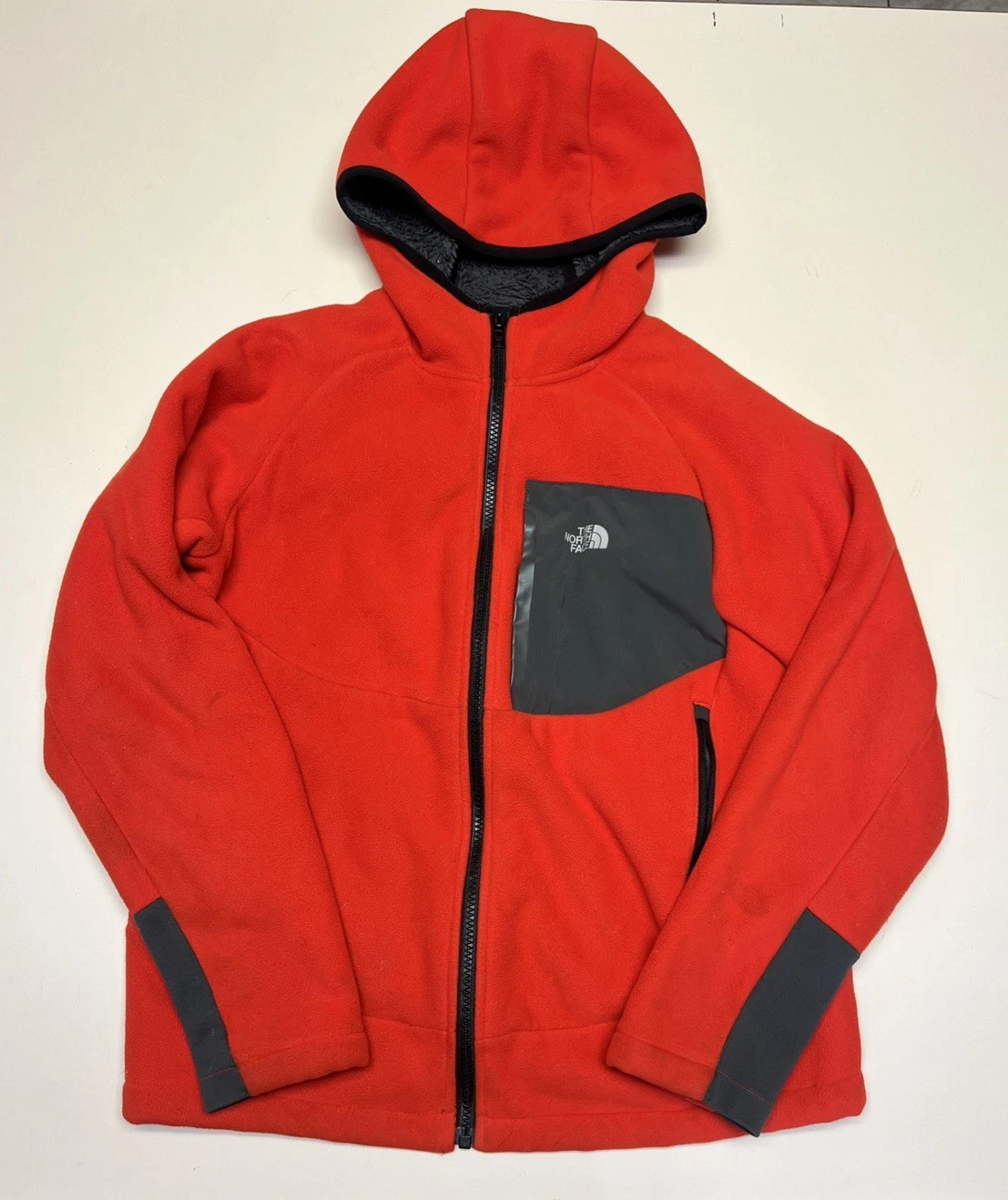 The North Face Chimborazo Fleece Jacket in redish orange , Boy's Size L (14-16)