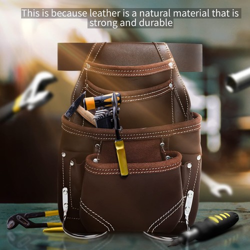 Echtleder Werkzeugtasche Tasche mit 2" Arbeitsgürtel enthalten für Handwerker, Cons... - Bild 8 von 9