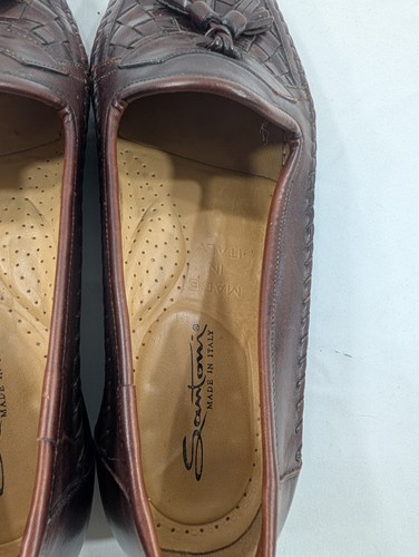 Santoni Tassel Loafers Mens 8 1/2 Leather Slip On Dress Shoes Italy 181386 - Picture 5 of 7