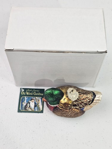 Mallard Duck Blown Glass Old World Christmas Ornament Decoration - Picture 3 of 9