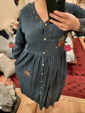 Vintage Denim Button Up Cowboy Dress Size Large by Spot Light Made In USA