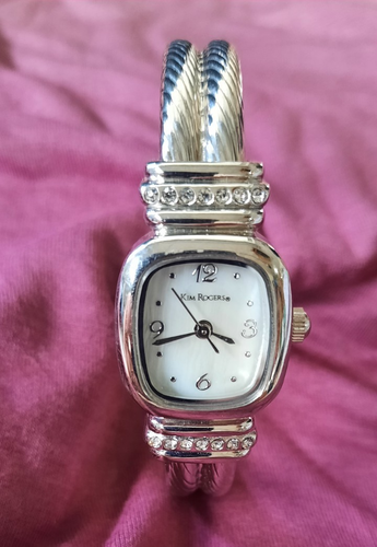 RELOJ KIM ROGERS DAMAS MODA CUARZO 20MM CUADRADO TONO PLATA PULSERA BRAZALETE - Imagen 2 de 5