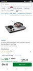 Cusimax 14.57" Stainless Steel Smooth Surface 2 Burners Electric Hot Plate