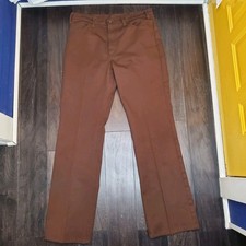 Vintage 70's Levis Mens Pants 36x34 Brown Sta-Prest Black Tab Flared