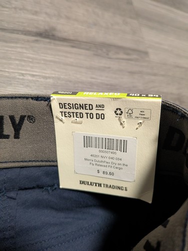 Neu mit Etikett Duluth Trading marineblaue Flex Dry On The Fly Cargohose für Herren Größe 40 x 34 - Bild 2 von 4