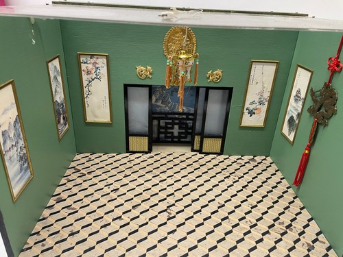 Puppenhaus im Maßstab 1:12 - Zimmerkiste im chinesischen Stil