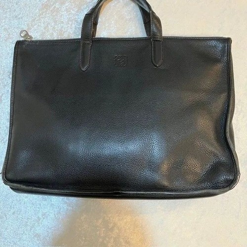 LOEWE Leather Briefcase Business Bag Logo Embossed - Picture 4 of 16