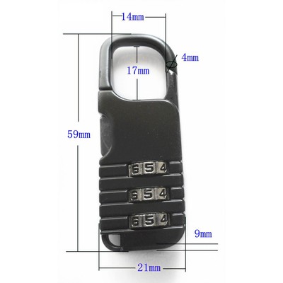 Luggage Lock Material 3 Digit Wheel Setting Password Lightweight Combination CB