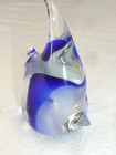Art Glass Fish Paper Weight Blue Hand Made Murano style 3" tall 3" wide 7 ounces — photo 5