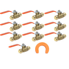 10 Pack XFITTING 1/2" PUSH FIT BALL VALVE WITH 1 FREE REMOVING CLIP 27-3-1=10X