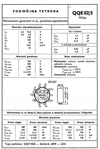 Ancienne double tétrode RTC QQE02/5 - Photo 5/8