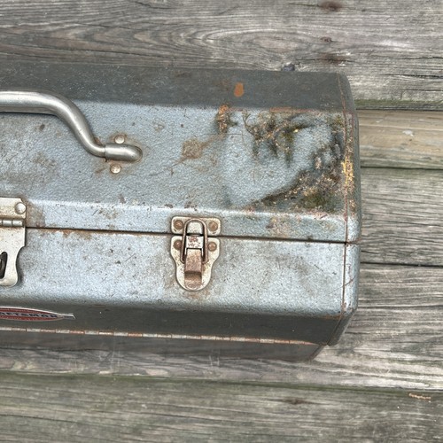 Vintage Craftsman Old Logo Tombstone Metal Tool Box Hip Roof Trays Socket - Picture 5 of 12