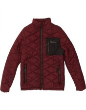 KANGOL Womens Padded Jacket UK 10 Small Burgundy Nylon BD01