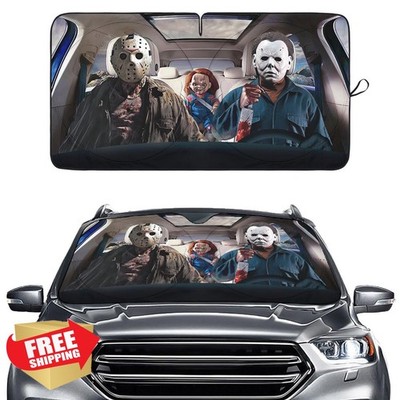 GENANY Horror Movie Character Windshield Sun Shade for Car SUV Truck (69x35 I...