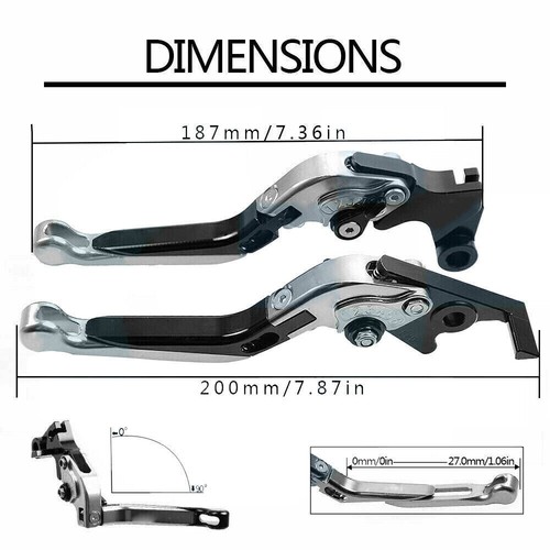 Palancas de embrague de freno juegos de empuñaduras de manillar para Yamaha YZF R6 R1 R3 R15 V3 R125 R1M - Imagen 2 de 18