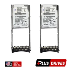 Lot of 2 1.2TB SAS IBM 2.5" Server Hard Drive 10K RPM 6Gbps w/Caddy