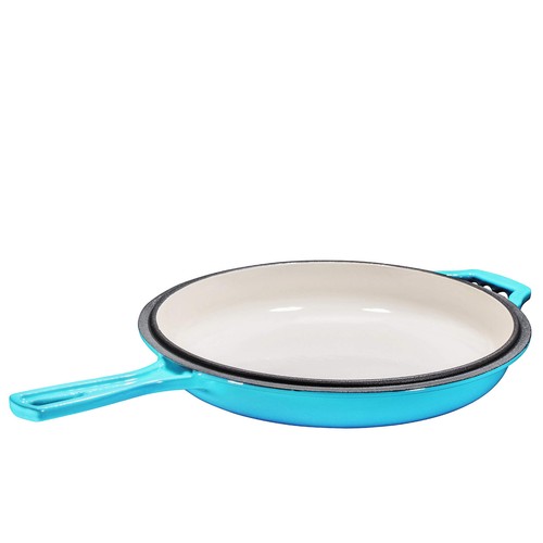 2 in 1 Enameled cast iron pot with lid, 3QT Cast Iron Dutch Oven & Skillet Co... - Picture 7 of 7