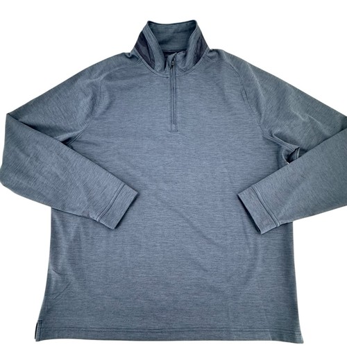 Pullover Johnnie-O Athletic Performance 1/4 Cremallera Azul-Gris Para Hombre Grande - Imagen 2 de 11