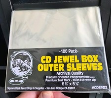 CD Outer Sleeves - Holds 1 Jewel Box - Clear 100 Sleeves