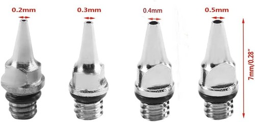 Uouteo Airbrush Nozzles & Needles 0.2mm, 0.3mm, 0.4mm,0.5mm /Cleaning Kit  - Bild 5 von 9