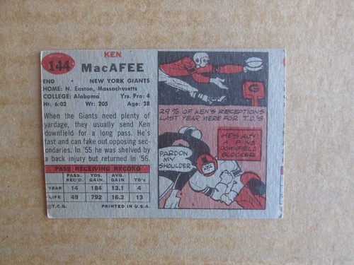 1957 TOPPS FOOTBALL CARD SINGLES COMPLETE YOUR SET PICK CHOOSE UPDATED 11/25 - Picture 271 of 285