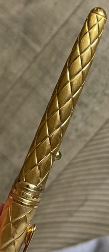 Montblanc 144 Fountain Pen Gold Plated with Barrel Cabuchon-18k Nib (*) - 第 11/15 張圖片