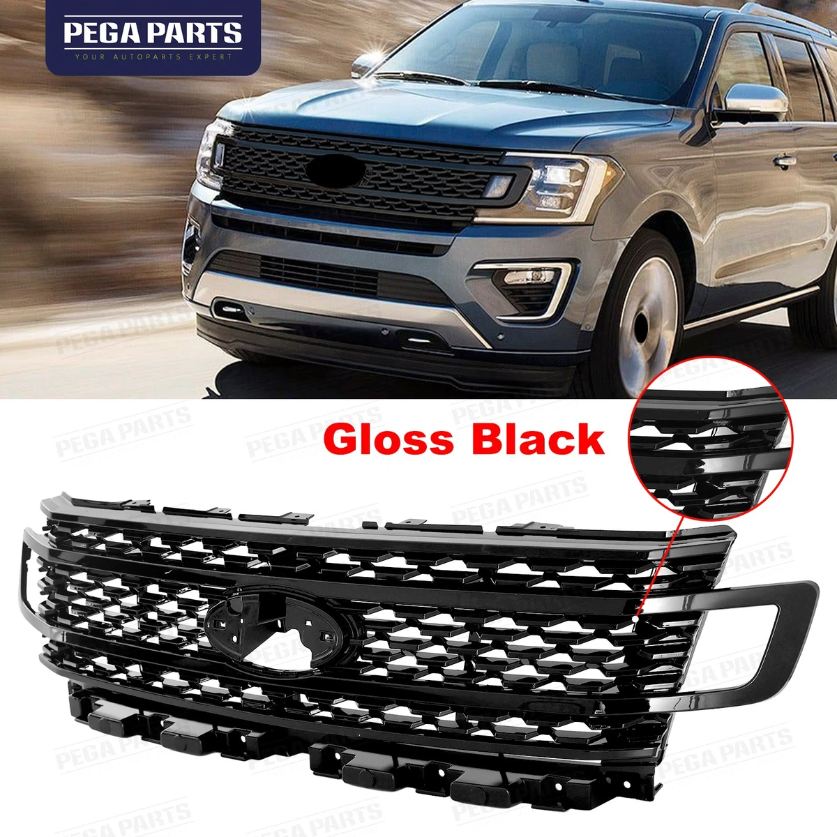 For 2018-2021 Ford Expedition Platinum Front Bumper Grille w