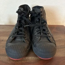 PF-FLYERS Man’s Black Soft Leather High top Lace Up. 13.5