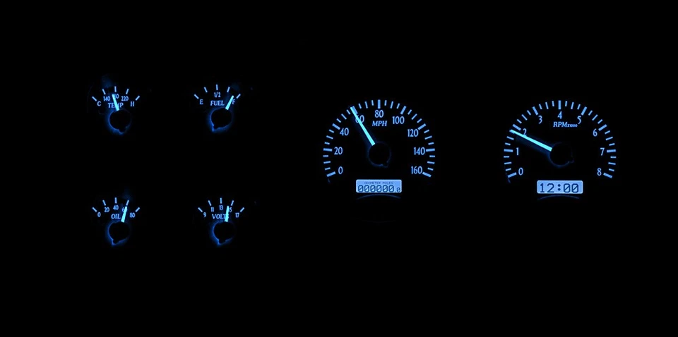 Dakota Digital 1973- 87 Chevy Pickup VHX Instruments Carbon Fiber w/ Blue Light - Image 2 of 4
