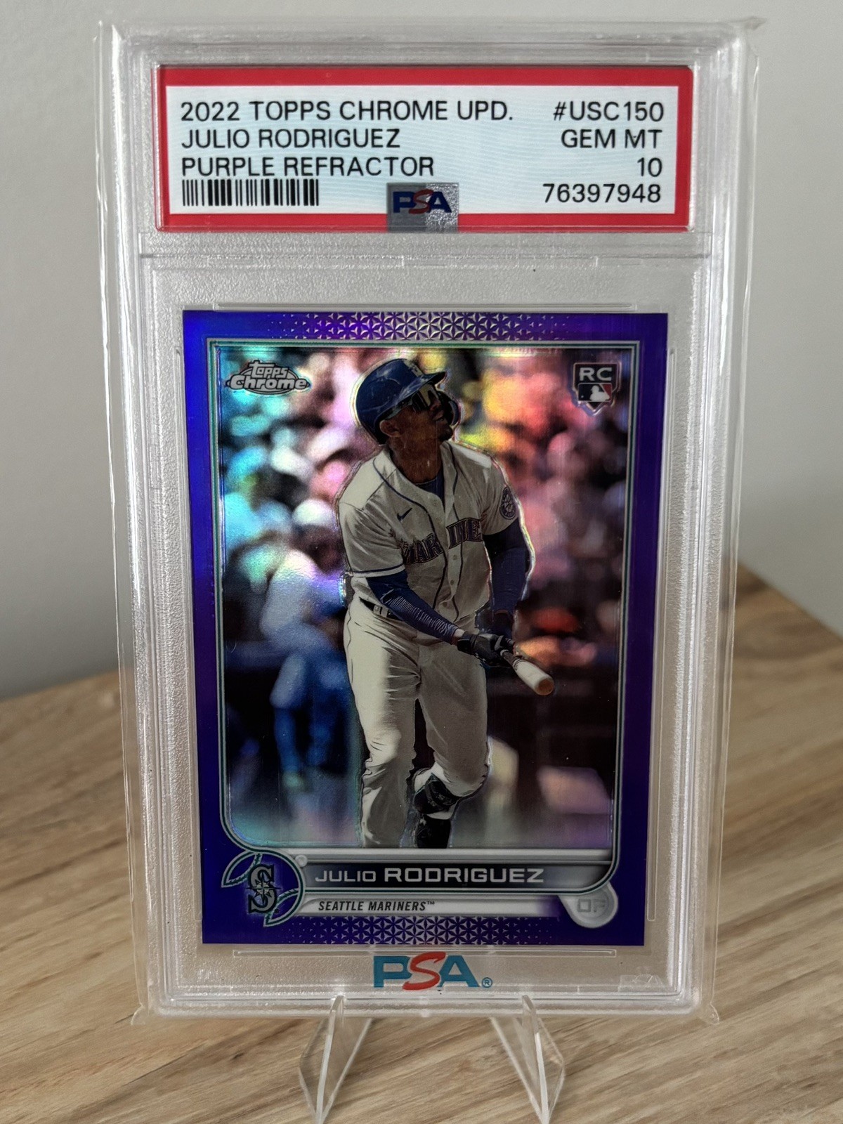 2022 Topps Chrome Update Julio Rodriguez #USC150 Purple Refractor RC PSA 10 💎