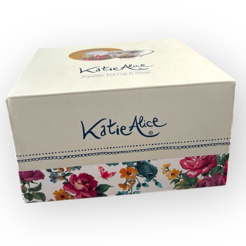 Katie Alice Porcelain Tea Cup And Saucer English Garden Design Gift Set - Picture 3 of 6